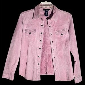 Lambskin Suede Pink Leather Shacket XS  Lightweight Soft Romantic Cottagecore